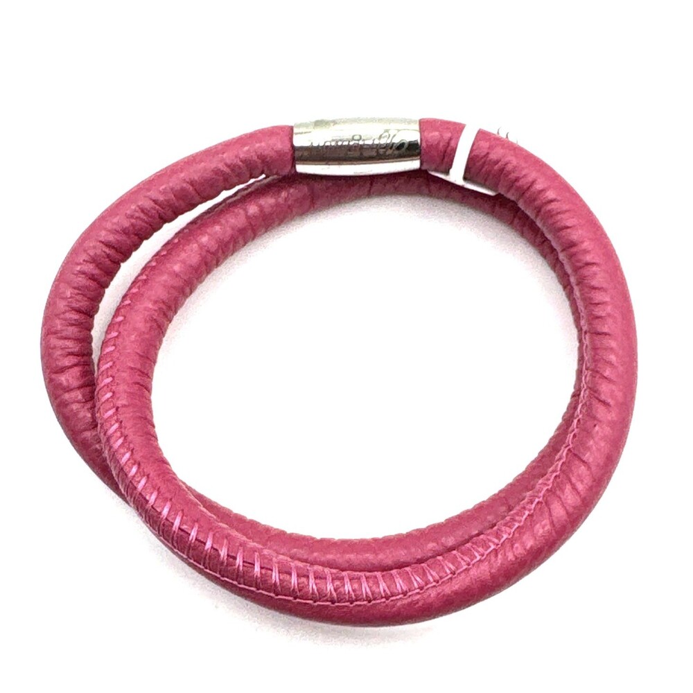 Brighton Woodstock Pink Double Add Charms/Beads Leather Bracelet NWT 15in